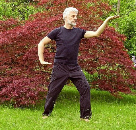 A man practice Qi Gong